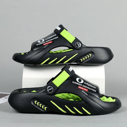 Men Slippers 2025 New Summer EVA Soft-soled Platform Slides Sandals Indoor Outdoor Walking Beach Shoes Flip Flops Mens Shoes - footmaxldn
