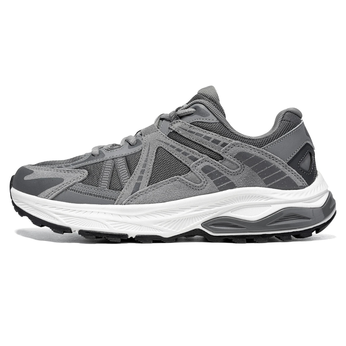 Baasploa Men Running Sneakers Leather Mesh Breathable Classic Sport Sneakers Male Comfortable Non-slip Waterproof Casual Shoes - footmaxldn