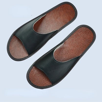 Genuine Leather Slide Sandals – Soft Insole, Non-Slip Sole | Footmaxldn