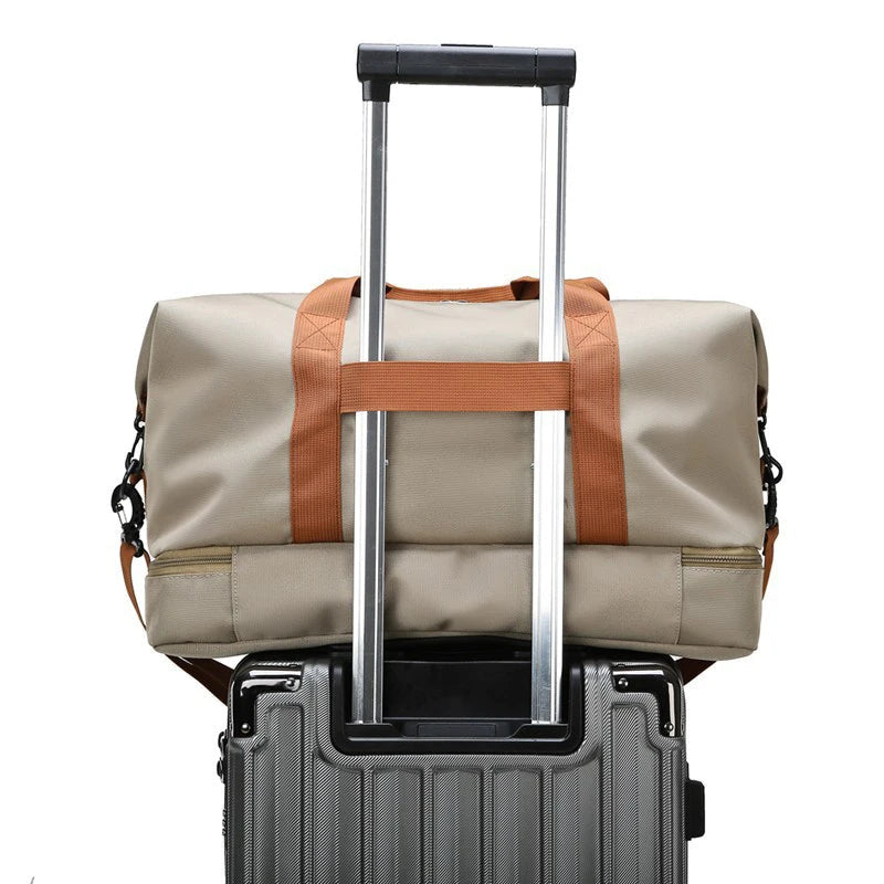 Footmax Travel Gym Bag - Portable Duffle Weekender with Shoulder & Crossbody Straps - footmaxldn