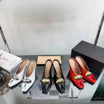 Show Style 10.5c High Heel Fish Mouth Sandals Spring Summer Black White Fashion Sexy Professional Commuter Women Shoes  Size 43 - footmaxldn