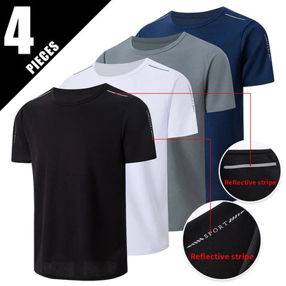 Footmaxldn Men's Quick-Dry Sports T-Shirt | Lightweight Crew Neck Running Tee