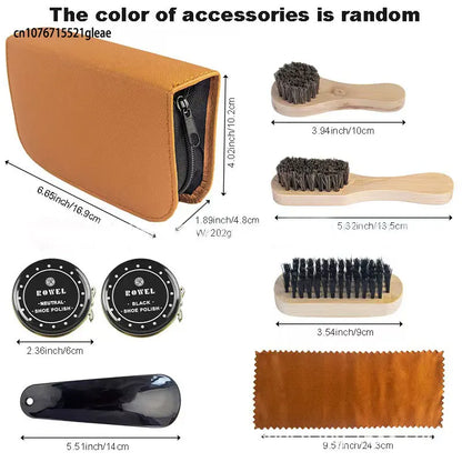 Footmax Leather Shoe Polish Set - Portable Cleaning Kit for Boots & Sneakers