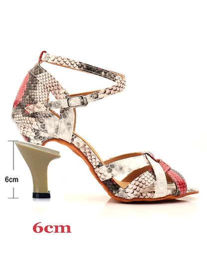 Women's Snake-Print Latin Dance Shoes | Footmaxldn