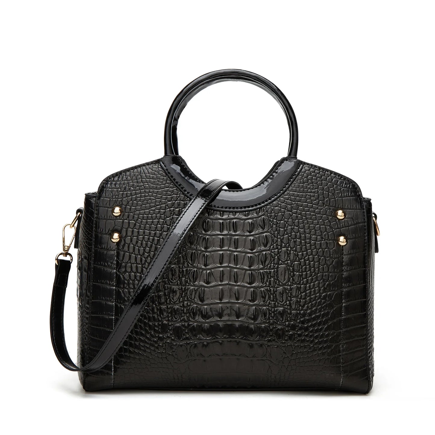 New Fashionable Large Capacity Crocodile Pattern Handbag Trendy Women's Crossbody Bag Quality Single Shoulder Bag Motorcycle Equ - footmaxldn