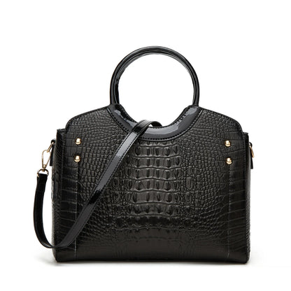 New Fashionable Large Capacity Crocodile Pattern Handbag Trendy Women's Crossbody Bag Quality Single Shoulder Bag Motorcycle Equ - footmaxldn