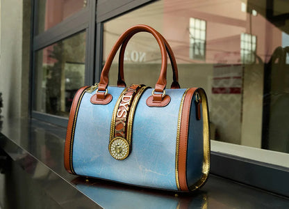 Crocodile Embossed Boston Handbag - Classic Retro Crossbody | footmaxldn - footmaxldn