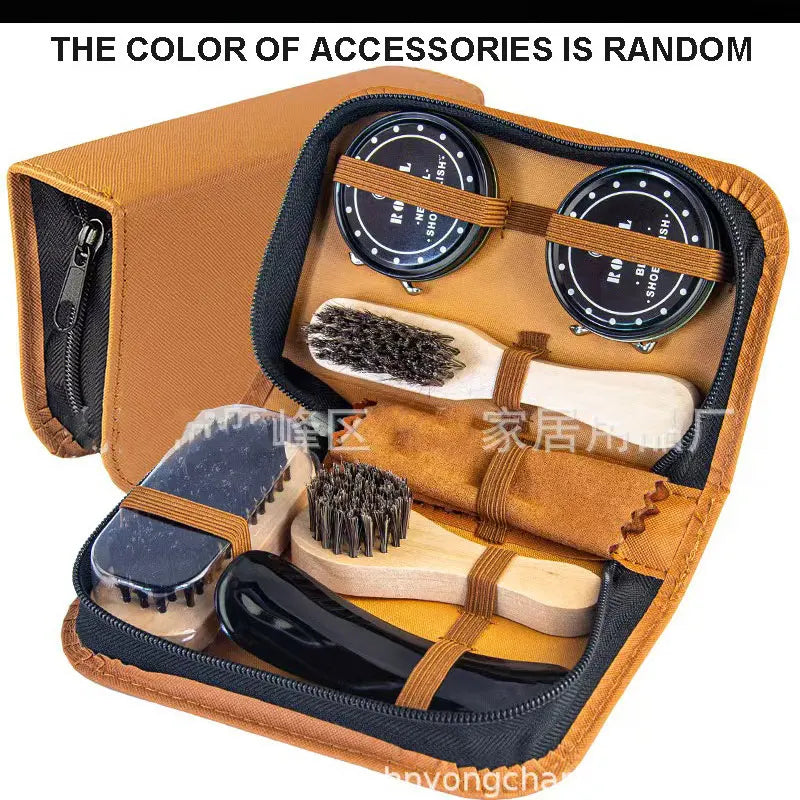 Footmax Leather Shoe Polish Set - Portable Cleaning Kit for Boots & Sneakers
