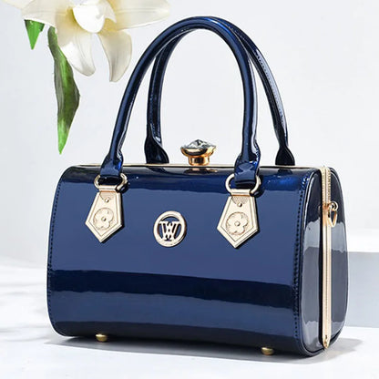 Women's Glossy Top Handle Handbag | Footmaxldn - footmaxldn