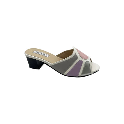 Fabio Penny Italian fashion design multi-color patchwork outdoor exquisite and elegant low-heeled slippers for ladies' banquets - footmaxldn