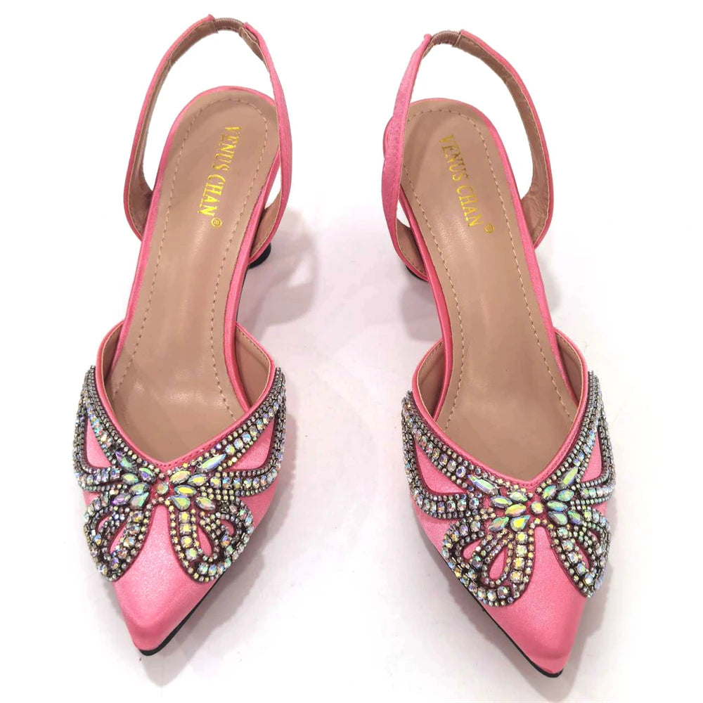 Footmax Yellow Bowknot Pointed Toe High Heel Sandals & Bag Set - Women's Elegant Shoes - footmaxldn