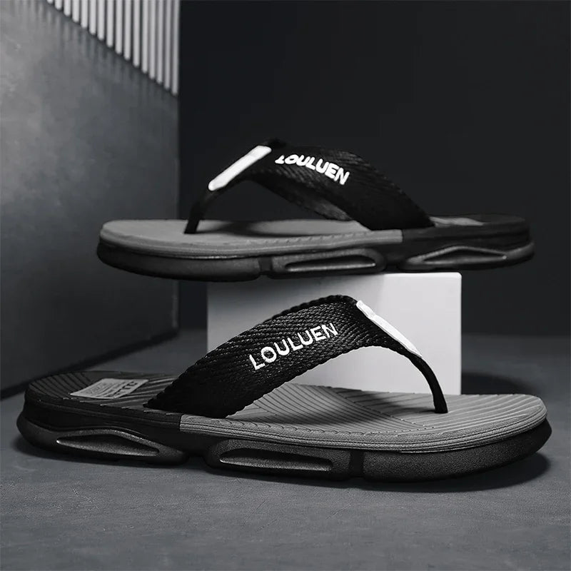FootMax ELUVA Men's Beach Flip Flops - Lightweight Anti-Slip Summer Sandals 2025 - footmaxldn