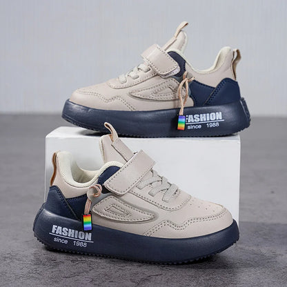 Kids' Leather Velcro Trainers | Lightweight Unisex Sneakers for Boys & Girls