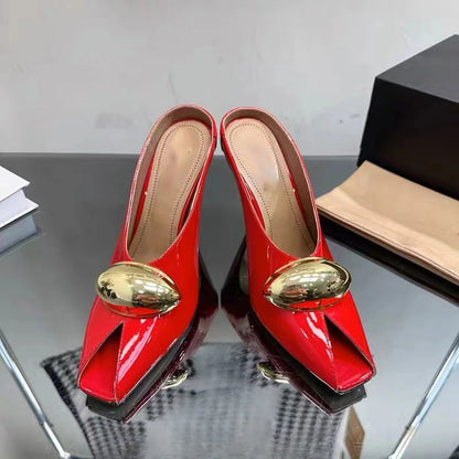 Show Style 10.5c High Heel Fish Mouth Sandals Spring Summer Black White Fashion Sexy Professional Commuter Women Shoes  Size 43 - footmaxldn