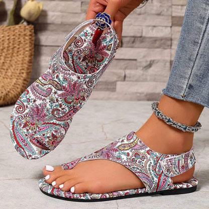 2025 Women Flat Sandals Comfortable Flats Sandals Printed Bohemia Roman Style Shoes for Women Fashion Shoes Sandalias De Mujer - footmaxldn