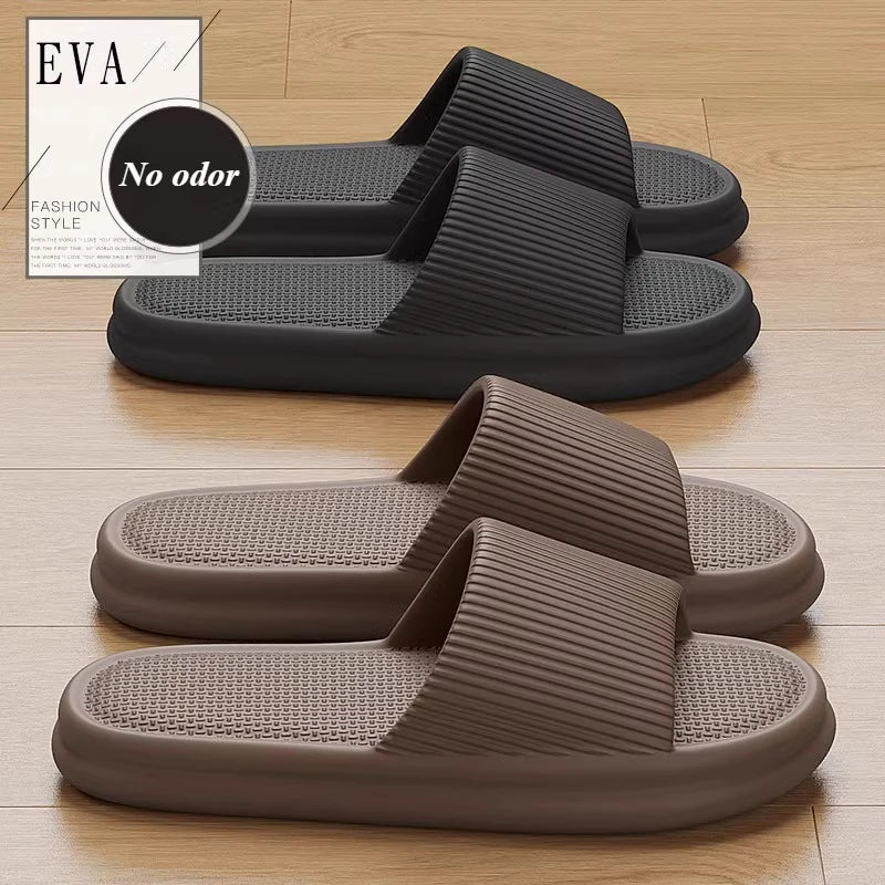 Brand Couple Home Simple Slippers EVA Soft Sole Light Slippers Bathroom Non-slip Slides Men's Outdoor Sandals Zapatillas De Casa - footmaxldn