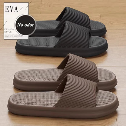 Brand Couple Home Simple Slippers EVA Soft Sole Light Slippers Bathroom Non-slip Slides Men's Outdoor Sandals Zapatillas De Casa - footmaxldn