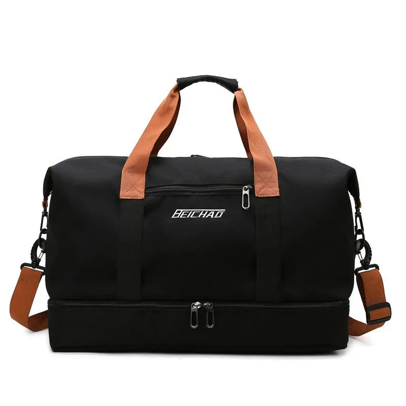 Footmax Travel Gym Bag - Portable Duffle Weekender with Shoulder & Crossbody Straps - footmaxldn