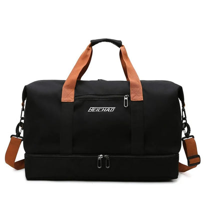 Footmax Travel Gym Bag - Portable Duffle Weekender with Shoulder & Crossbody Straps - footmaxldn