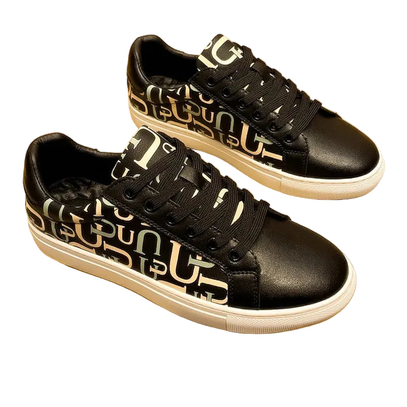 Footmax Men's Leather Casual Flat Sneakers - footmaxldn