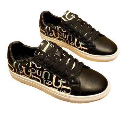 Footmax Men's Leather Casual Flat Sneakers - footmaxldn
