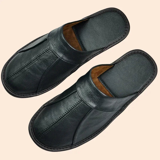 Footmaxldn Cow Leather Slippers for Men & Women - footmaxldn