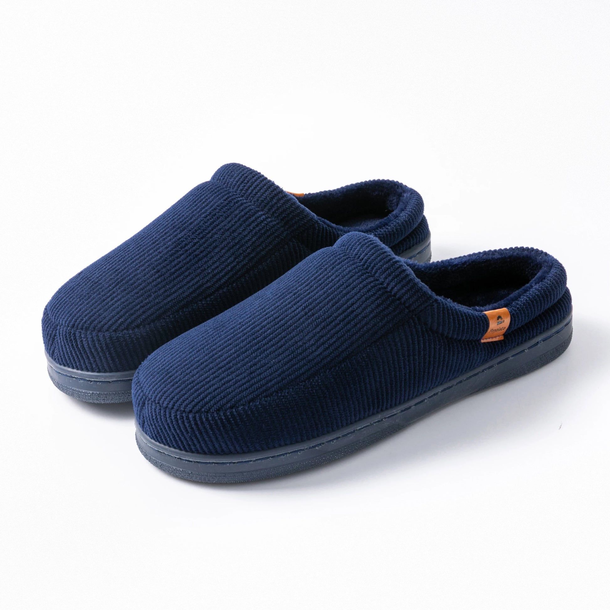 Pmoiste Stripe Corduroy House Shoes Men Warm Soft TPR Cushion Memory Foam Home Slippers Slip On Winter Indoor High-quality - footmaxldn
