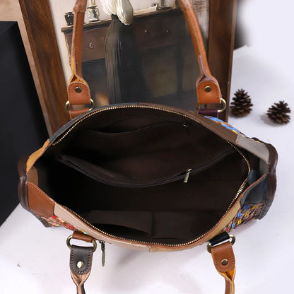 Hand-Woven Genuine Leather Handbag - Retro Crossbody Pillow Bag | footmaxldn - footmaxldn