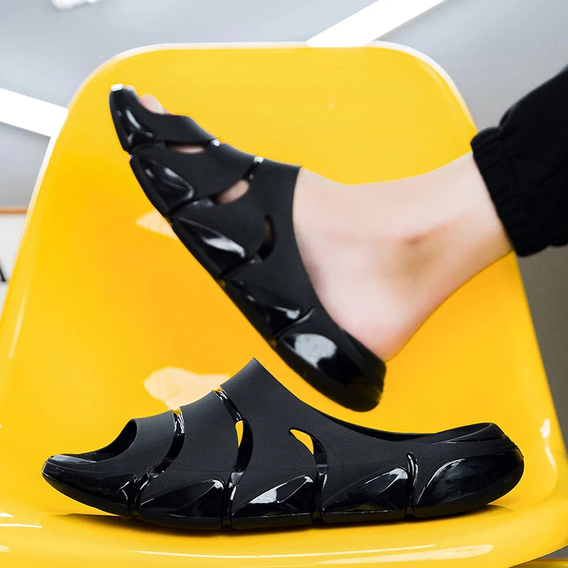 Footmaxldn Men's EVA Cushion Slides — Lightweight Outdoor & Beach Clogs