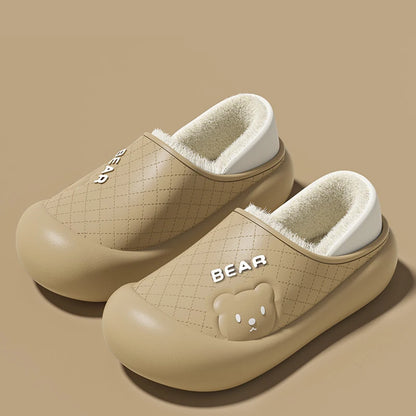 Womens Slippers Winter Waterproof Casual Cotton - FOOTMAX