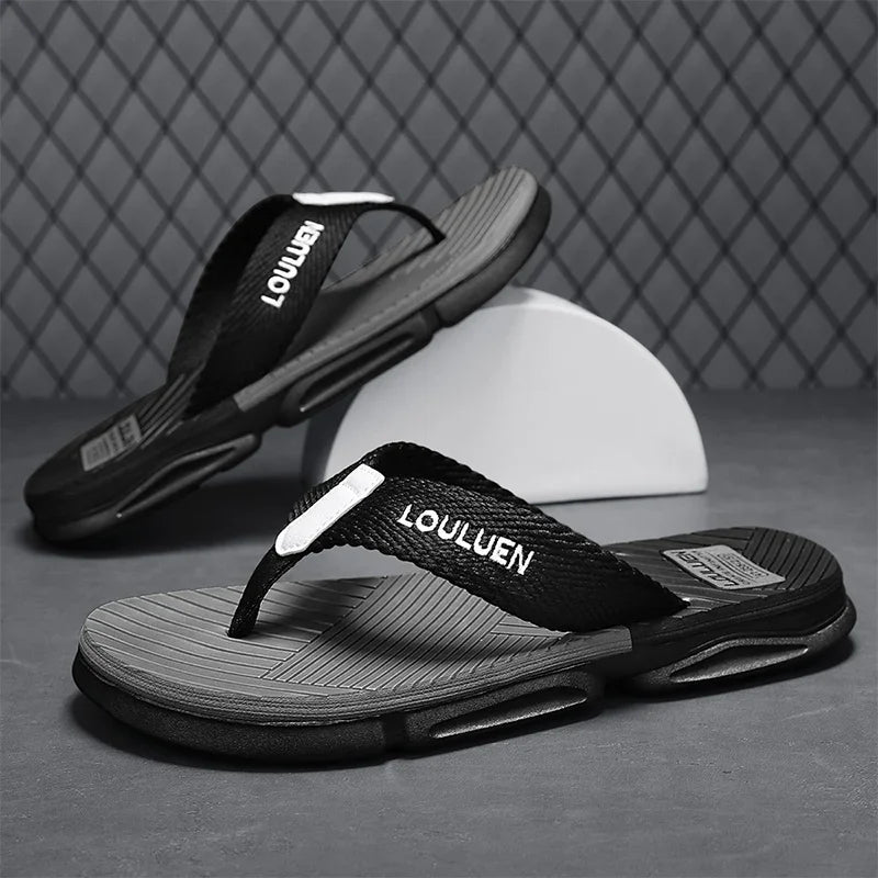 FootMax ELUVA Men's Beach Flip Flops - Lightweight Anti-Slip Summer Sandals 2025 - footmaxldn