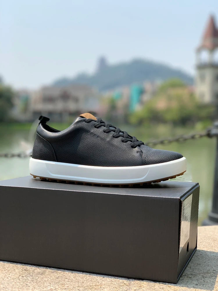 Men's Leather Golf Shoes | Spikeless, Breathable & Comfortable – Footmaxldn