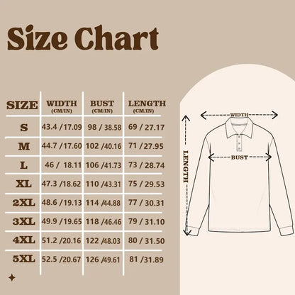 Footmax Men's Striped Print Golf Shirt - Long Sleeve Polo Business Casual 3D Autumn Winter - footmaxldn