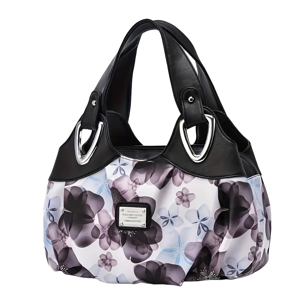 Color-contrasting new European and American fashionable and trendy large capacity stylish printed simple women's bag - footmaxldn
