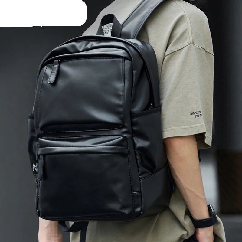 Septwolves  High-quality Leather laptop Computer Backpack 15-Inch Large Capacity Waterproof Backpack For Men Business Travel Use - footmaxldn