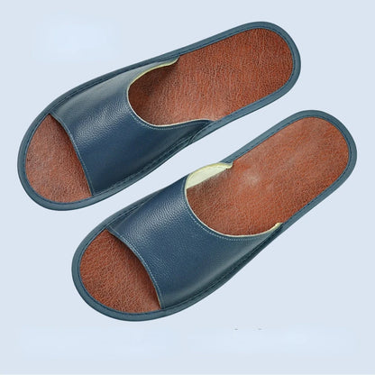 Genuine Leather Slide Sandals – Soft Insole, Non-Slip Sole | Footmaxldn
