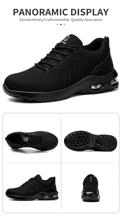 New Styles Men Safety Boots With Steel Toe Cap Anti-smash Work Sneakers Safety Shoes Men IndestructibleWork Boots Tactical Boots - footmaxldn