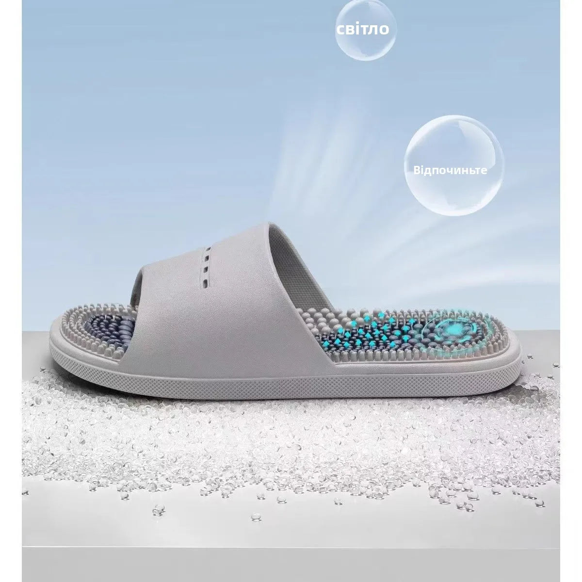 Men's Massage Slippers Anti-Slip Indoor Home Batoom Bathing Sandals Simple Sle PVC Material Comfortable Summer Slippers - footmaxldn