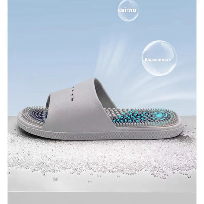 Men's Massage Slippers Anti-Slip Indoor Home Batoom Bathing Sandals Simple Sle PVC Material Comfortable Summer Slippers - footmaxldn