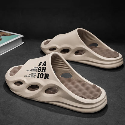 FootMax Men's Summer Sports Slippers - Non-Slip Breathable Outdoor Slides - footmaxldn