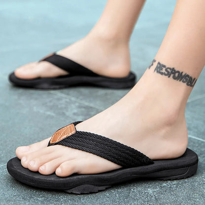 FootMax Men's Beach Flip Flops - Comfortable Outdoor Sandals Size 39-46 - footmaxldn