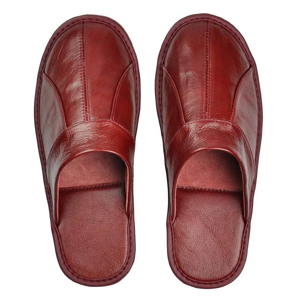 Men's Split Leather Indoor Slippers | Footmaxldn