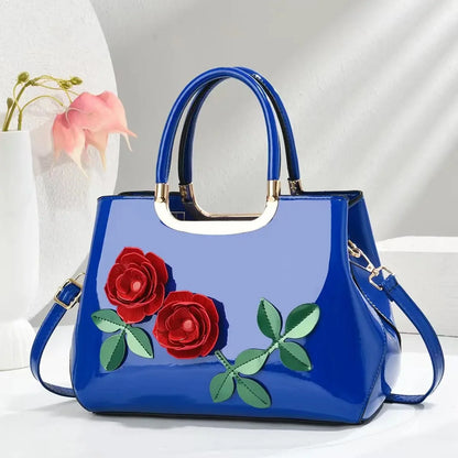 Footmax Floral PU Leather Handbag - Elegant Women's Shoulder Bag 2025