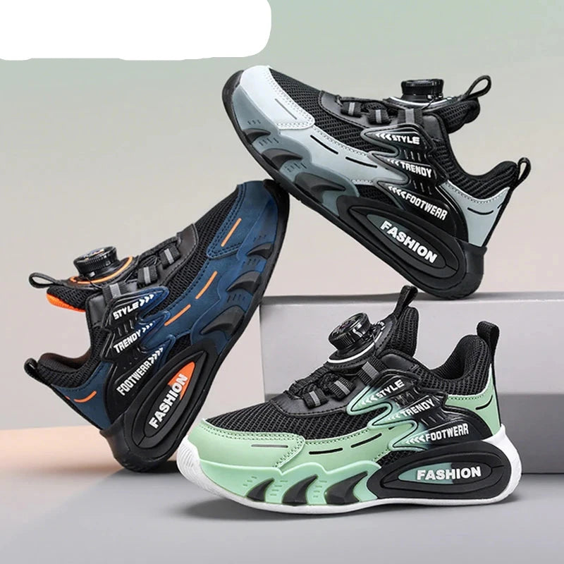 Three stylish sneakers with 'EALSQN' branding on a light gray background