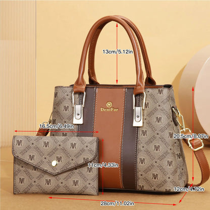 Women Purses and Handbags Top Handle Bags PU Leather Satchel Tote Lady Shoulder Messenger Bag For Work Commuting - footmaxldn