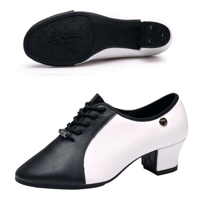 Footmax Genuine Leather Dance Shoes - Women's Soft Modern Latin Ballroom Sneakers - footmaxldn