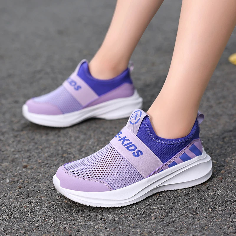 Girls Slip-On Sneakers - Lightweight Knit Kids Shoes | FootMaxLDN - footmaxldn