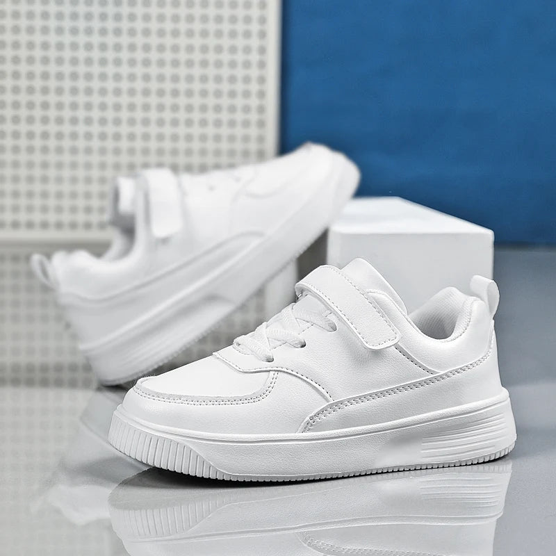 Footmaxldn Boys' Breathable Leather Sneakers – Kids' Running & Casual Shoes - footmaxldn
