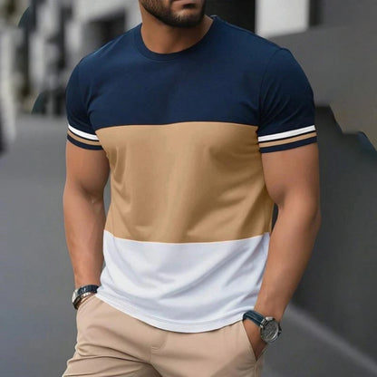 Footmaxldn Men's Striped Crew Neck T-Shirt