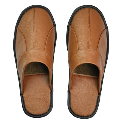 Men's Split Leather Indoor Slippers | Footmaxldn